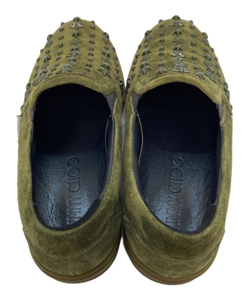 JIMMY CHOO（ジミーチュウ）JIMMY CHOO (ジミーチュウ) スタースタッズスウェードスリッポン グリーン サイズ:39の古着・服飾アイテム