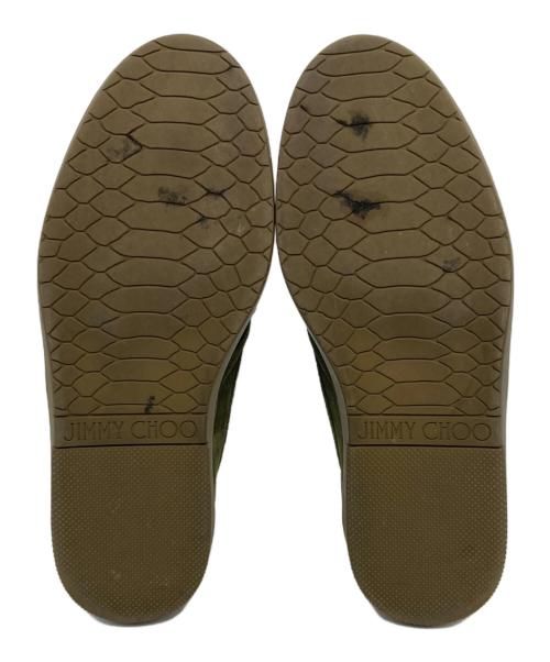 JIMMY CHOO（ジミーチュウ）JIMMY CHOO (ジミーチュウ) スタースタッズスウェードスリッポン グリーン サイズ:39の古着・服飾アイテム