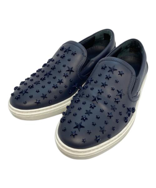 JIMMY CHOO（ジミーチュウ）JIMMY CHOO (ジミーチュウ) スタースタッズスリッポン ネイビー サイズ:40の古着・服飾アイテム