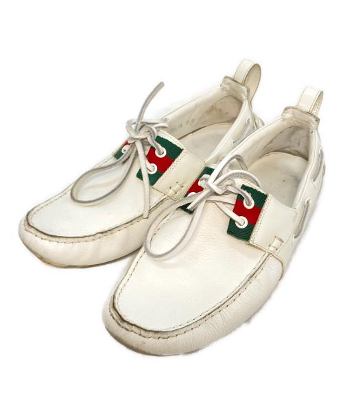 GUCCI（グッチ）GUCCI (グッチ) ドライビングシューズ ホワイト サイズ:6の古着・服飾アイテム