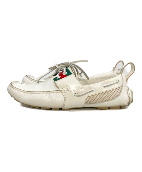 GUCCI（グッチ）GUCCI (グッチ) ドライビングシューズ ホワイト サイズ:6の古着・服飾アイテム