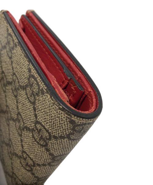 GUCCI（グッチ）GUCCI (グッチ) 2つ折り財布 レッド×ブラウンの古着・服飾アイテム