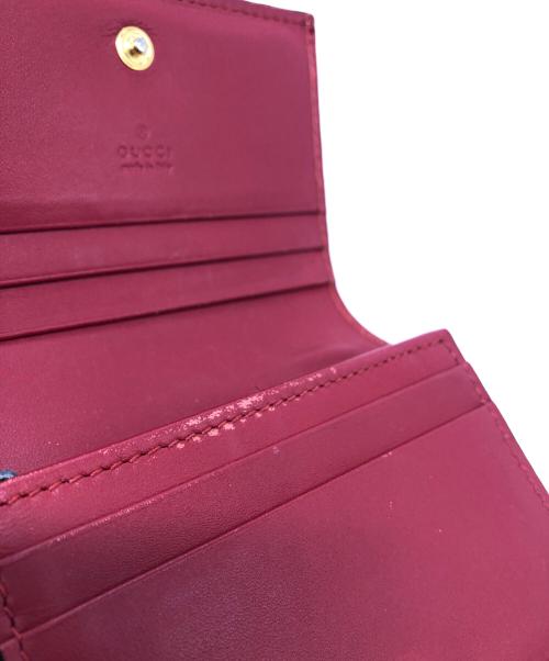 GUCCI（グッチ）GUCCI (グッチ) 2つ折り財布 レッド×ブラウンの古着・服飾アイテム