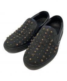 JIMMY CHOO（ジミーチュウ）の古着「スタースタッズスリッポン」｜ブラック