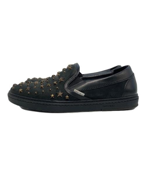 JIMMY CHOO（ジミーチュウ）JIMMY CHOO (ジミーチュウ) スタースタッズスリッポン ブラック サイズ:40の古着・服飾アイテム