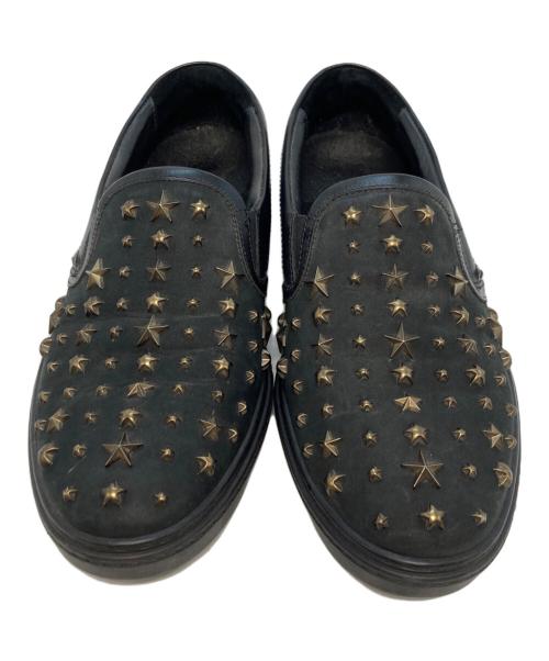 JIMMY CHOO（ジミーチュウ）JIMMY CHOO (ジミーチュウ) スタースタッズスリッポン ブラック サイズ:40の古着・服飾アイテム