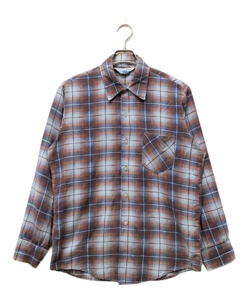 Sears（シアーズ）Sears (シアーズ) オンブレプリントネルシャツ ブラウン サイズ:Mの古着・服飾アイテム