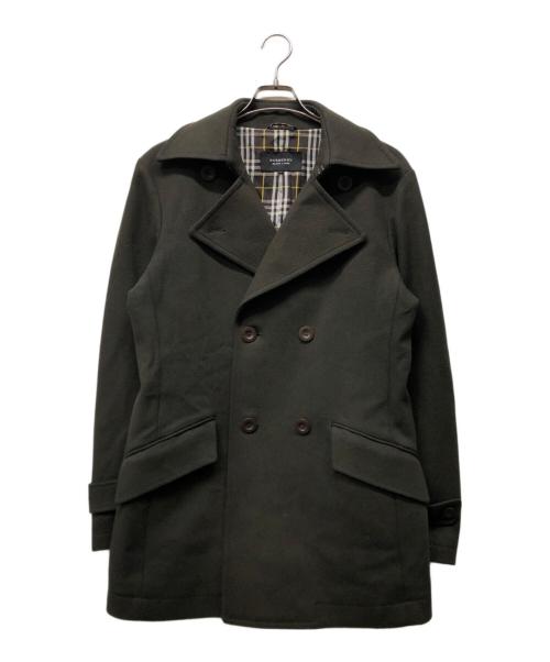 BURBERRY BLACK LABEL（バーバリーブラックレーベル）BURBERRY BLACK LABEL (バーバリーブラックレーベル) Pコート グリーン サイズ:Lの古着・服飾アイテム
