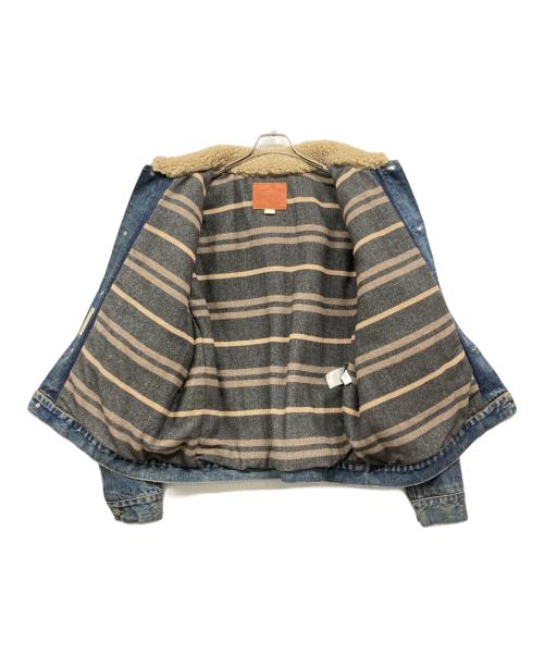 RRL（ダブルアールエル）RRL (ダブルアールエル) デニムグリズリージャケット ベージュ×ブルー サイズ:XLの古着・服飾アイテム