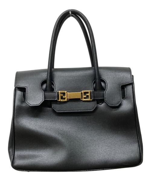 FENDI（フェンディ）FENDI (フェンディ) ターンロックハンドバッグ ブラックの古着・服飾アイテム