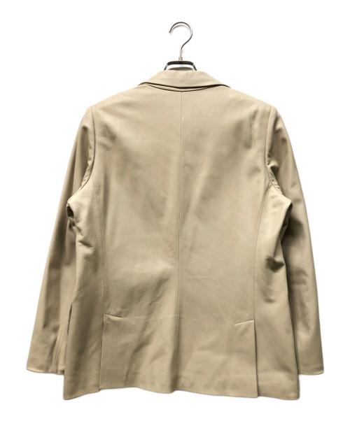 LOEWE（ロエベ）LOEWE (ロエベ) レザーテーラードジャケット ベージュ サイズ:46の古着・服飾アイテム