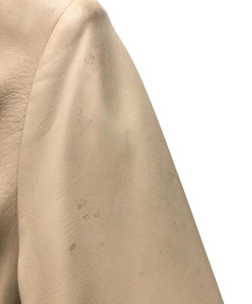 LOEWE（ロエベ）LOEWE (ロエベ) レザーテーラードジャケット ベージュ サイズ:46の古着・服飾アイテム