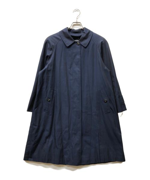 Burberry's（バーバリーズ）Burberry's (バーバリーズ) 肩パッドステンカラーコート ネイビー サイズ:7ARの古着・服飾アイテム