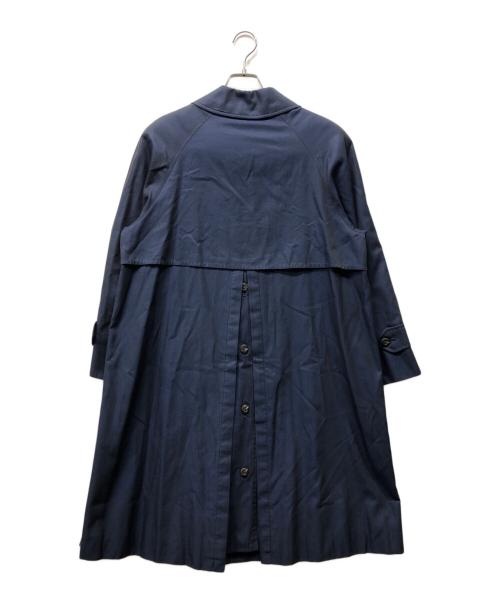 Burberry's（バーバリーズ）Burberry's (バーバリーズ) 肩パッドステンカラーコート ネイビー サイズ:7ARの古着・服飾アイテム