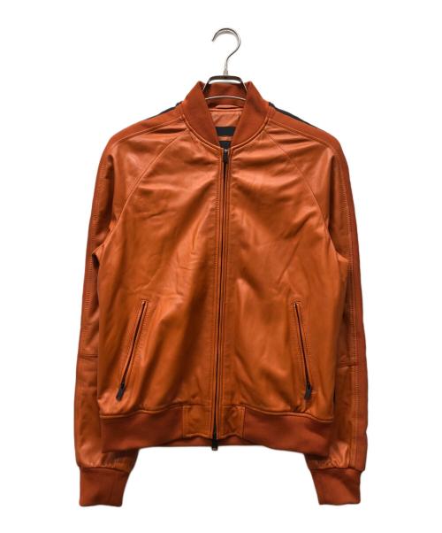 EMPORIO ARMANI（エンポリオ アルマーニ）EMPORIO ARMANI (エンポリオ アルマーニ) レザージャケット オレンジ サイズ:Sの古着・服飾アイテム