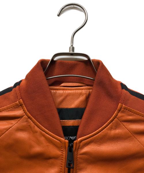 EMPORIO ARMANI（エンポリオ アルマーニ）EMPORIO ARMANI (エンポリオ アルマーニ) レザージャケット オレンジ サイズ:Sの古着・服飾アイテム
