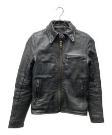 VANSON（バンソン）の古着「シングルライダースジャケット」｜ブラック