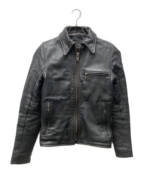 VANSON（バンソン）VANSON (バンソン) シングルライダースジャケット ブラック サイズ:32の古着・服飾アイテム