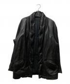 ISSEY MIYAKE MENイッセイミヤケメン）の古着「レザーラウンドジップジャケット」｜ブラック
