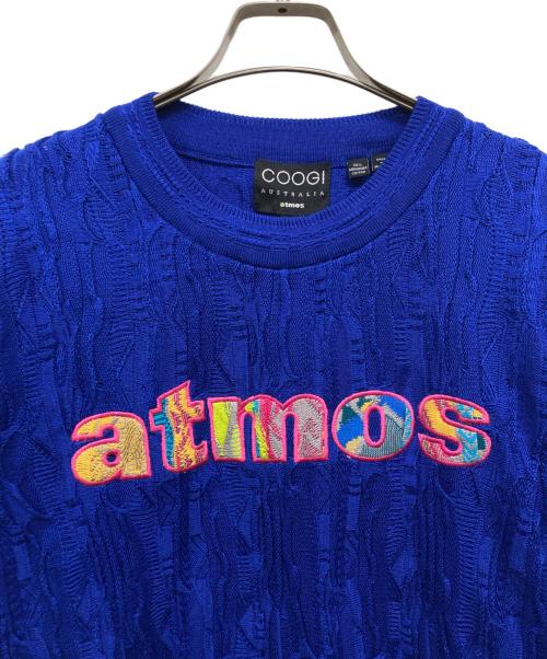 Coogi（クージー）Coogi (クージー) atmos (アトモス) 刺繍ロゴニット ブルー サイズ:L 未使用品の古着・服飾アイテム