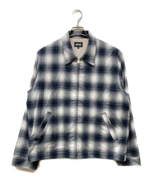 Schott（ショット）Schott (ショット) OMBRE CHECK FLANNEL JACKET ホワイト×ブラック サイズ:XLの古着・服飾アイテム