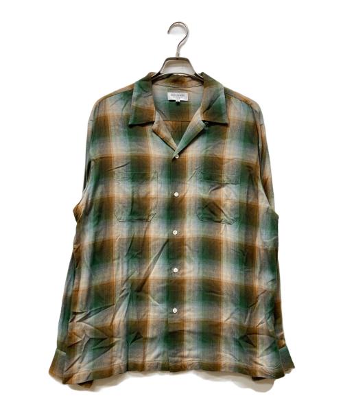 BENJAMIN authentic club（（ベンジャミンオーセンティッククラブ））Benjamin Authentic Club (（ベンジャミンオーセンティッククラブ）) Rayon open collar Check Shirt ブラウン×グリーン サイズ:XLの古着・服飾アイテム
