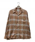 WACKO MARIAワコマリア）の古着「OMBRAY CHECK OPEN COLLAR SHIRTS L/S」｜ブラウン