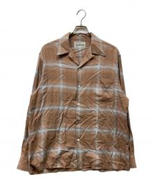 WACKO MARIA（ワコマリア）の古着「OMBRAY CHECK OPEN COLLAR SHIRTS L/S」｜ブラウン
