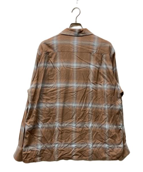 WACKO MARIA（ワコマリア）WACKO MARIA (ワコマリア) OMBRAY CHECK OPEN COLLAR SHIRTS L/S ブラウン サイズ:Lの古着・服飾アイテム