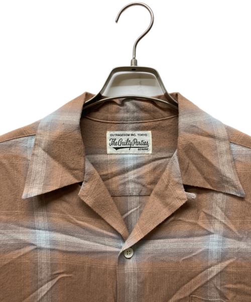 WACKO MARIA（ワコマリア）WACKO MARIA (ワコマリア) OMBRAY CHECK OPEN COLLAR SHIRTS L/S ブラウン サイズ:Lの古着・服飾アイテム