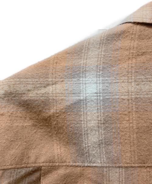 WACKO MARIA（ワコマリア）WACKO MARIA (ワコマリア) OMBRAY CHECK OPEN COLLAR SHIRTS L/S ブラウン サイズ:Lの古着・服飾アイテム