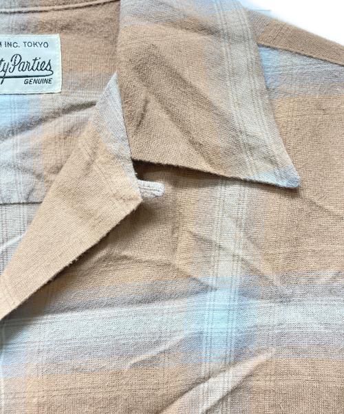 WACKO MARIA（ワコマリア）WACKO MARIA (ワコマリア) OMBRAY CHECK OPEN COLLAR SHIRTS L/S ブラウン サイズ:Lの古着・服飾アイテム