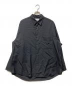 Graphpaperグラフペーパー）の古着「23SS Fine Wool Tropical L/S Oversized Regular Collar Shirt」｜ブラック