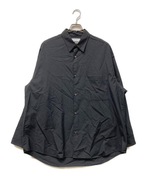 Graphpaper（グラフペーパー）Graphpaper (グラフペーパー) 23SS Fine Wool Tropical L/S Oversized Regular Collar Shirt ブラック サイズ:Fの古着・服飾アイテム