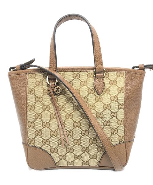 GUCCI（グッチ）GUCCI (グッチ) 2WAYバッグ ブラウン・ベージュの古着・服飾アイテム
