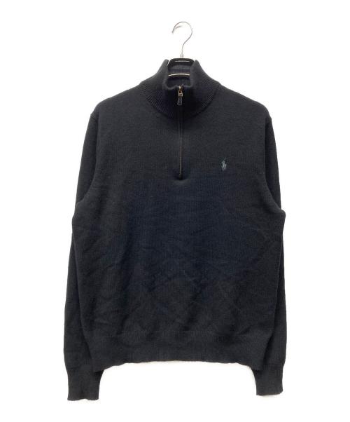 POLO RALPH LAUREN（ポロ・ラルフローレン）POLO RALPH LAUREN (ポロ・ラルフローレン) ハーフジップニット ブラック サイズ:Lの古着・服飾アイテム