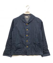 ATLAST & CO（アットラスト）の古着「ショールカラーデニムカバーオール」｜ネイビー