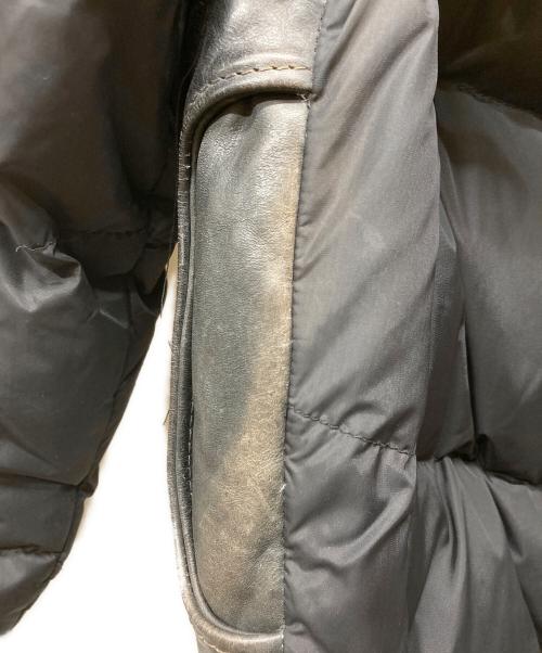 Schott（ショット）Schott (ショット) レザー切替ダウンジャケット ブラック サイズ:40の古着・服飾アイテム