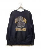 Champion REVERSE WEAVEチャンピオン リバース ウィーブ）の古着「三段カレッジロゴスウェット」｜ブラック