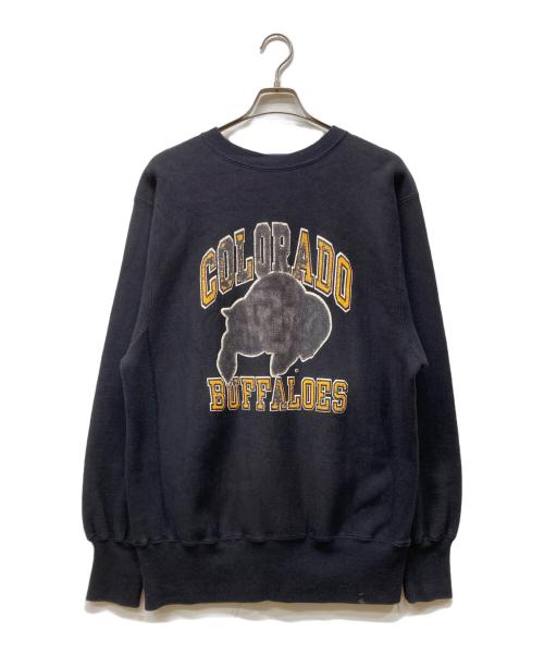 Champion REVERSE WEAVE（チャンピオン リバース ウィーブ）Champion REVERSE WEAVE (チャンピオン リバース ウィーブ) 三段カレッジロゴスウェット ブラック サイズ:XLの古着・服飾アイテム