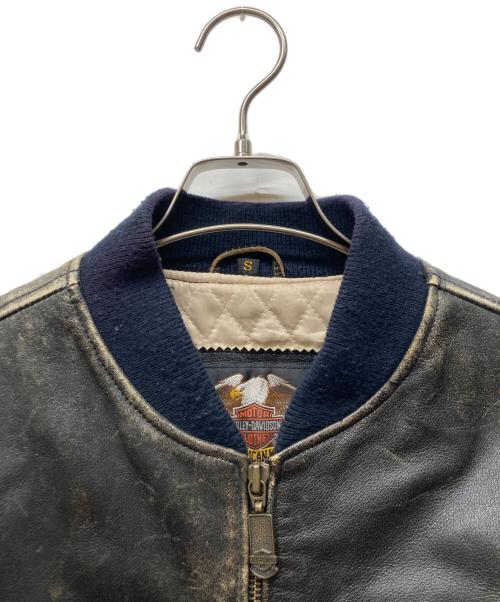 HARLEY-DAVIDSON（ハーレーダビッドソン）HARLEY-DAVIDSON (ハーレーダビッドソン) レザージャケット ブラック×ネイビー サイズ:Sの古着・服飾アイテム