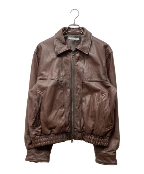JOURNAL STANDARD（ジャーナルスタンダード）JOURNAL STANDARD (ジャーナルスタンダード) ゴート レザー エイジング ダッド ブルゾン ブラウン サイズ:Mの古着・服飾アイテム