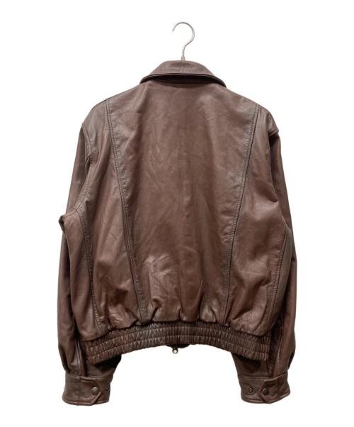 JOURNAL STANDARD（ジャーナルスタンダード）JOURNAL STANDARD (ジャーナルスタンダード) ゴート レザー エイジング ダッド ブルゾン ブラウン サイズ:Mの古着・服飾アイテム