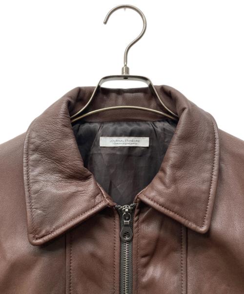 JOURNAL STANDARD（ジャーナルスタンダード）JOURNAL STANDARD (ジャーナルスタンダード) ゴート レザー エイジング ダッド ブルゾン ブラウン サイズ:Mの古着・服飾アイテム