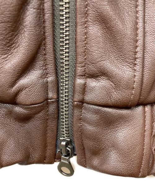 JOURNAL STANDARD（ジャーナルスタンダード）JOURNAL STANDARD (ジャーナルスタンダード) ゴート レザー エイジング ダッド ブルゾン ブラウン サイズ:Mの古着・服飾アイテム