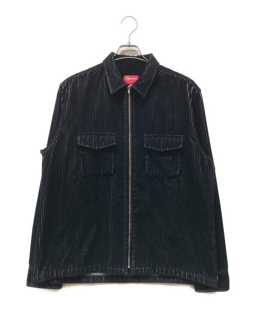 SUPREME（シュプリーム）Supreme (シュプリーム) 2-Tone Corduroy Zip Up Shirt ブラック サイズ:Mの古着・服飾アイテム