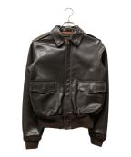 MORGAN PRODUCTIONSモーガン プロダクションズ）の古着「A-2レザージャケット」｜ブラウン