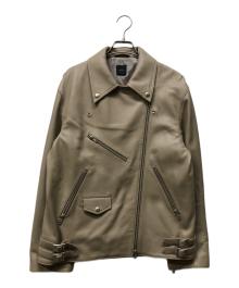 Spick and Span（スピック＆スパン）の古着「レザーライダースジャケット」｜ベージュ
