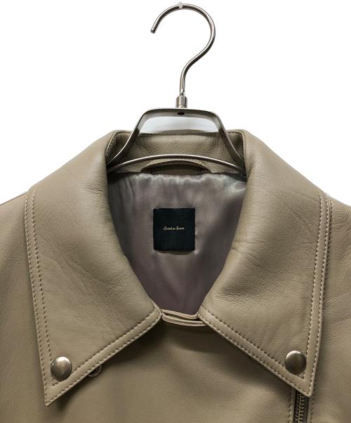 Spick and Span（スピック＆スパン）Spick and Span (スピック＆スパン) レザーライダースジャケット ベージュ サイズ:38の古着・服飾アイテム