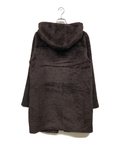 Max Mara Studio（マックスマーラ ストゥディオ）MAX MARA STUDIO (マックスマーラ ストゥディオ) シャギー フーデット コート ブラウン サイズ:40の古着・服飾アイテム